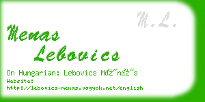 menas lebovics business card